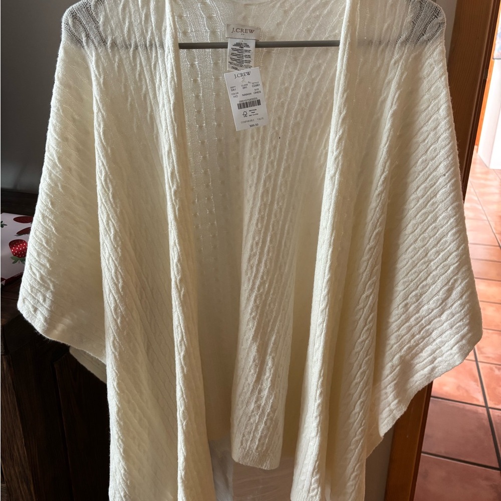 J. Crew Cream Open-Front Cardigan